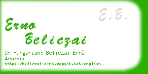 erno beliczai business card