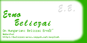 erno beliczai business card